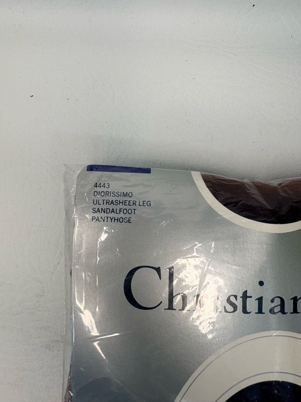 Vintage Christian Dior Diorissimo Pantyhose Size 2 Cinnamon Ultrasheer Sandal - Picture 3 of 6